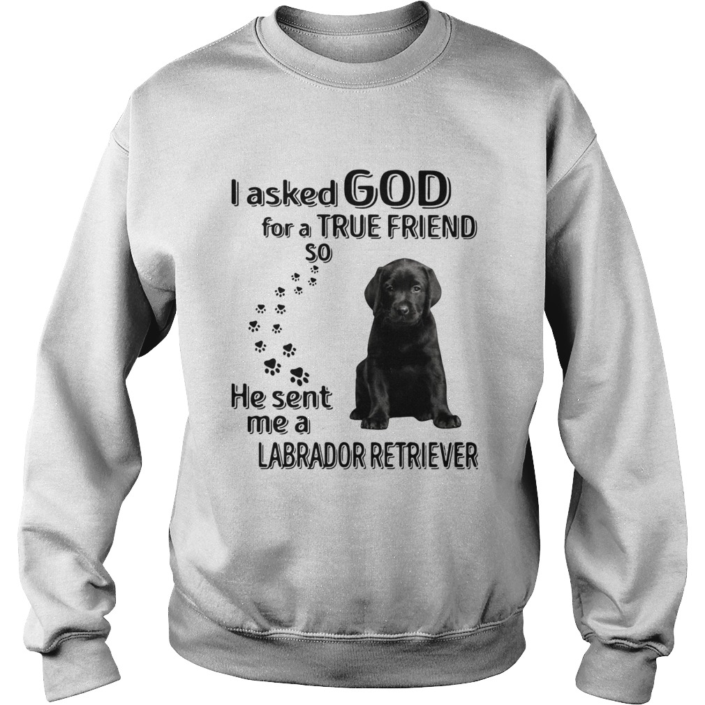 I Asked God For A True Friend So He Sent Me A Labrador Retriever Sweatshirt