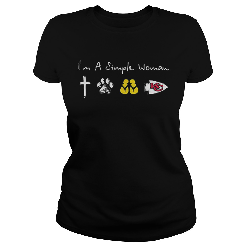 Im A Simple Woman Cross Dog paw Flip Flop Kansas City Chiefs Classic Ladies