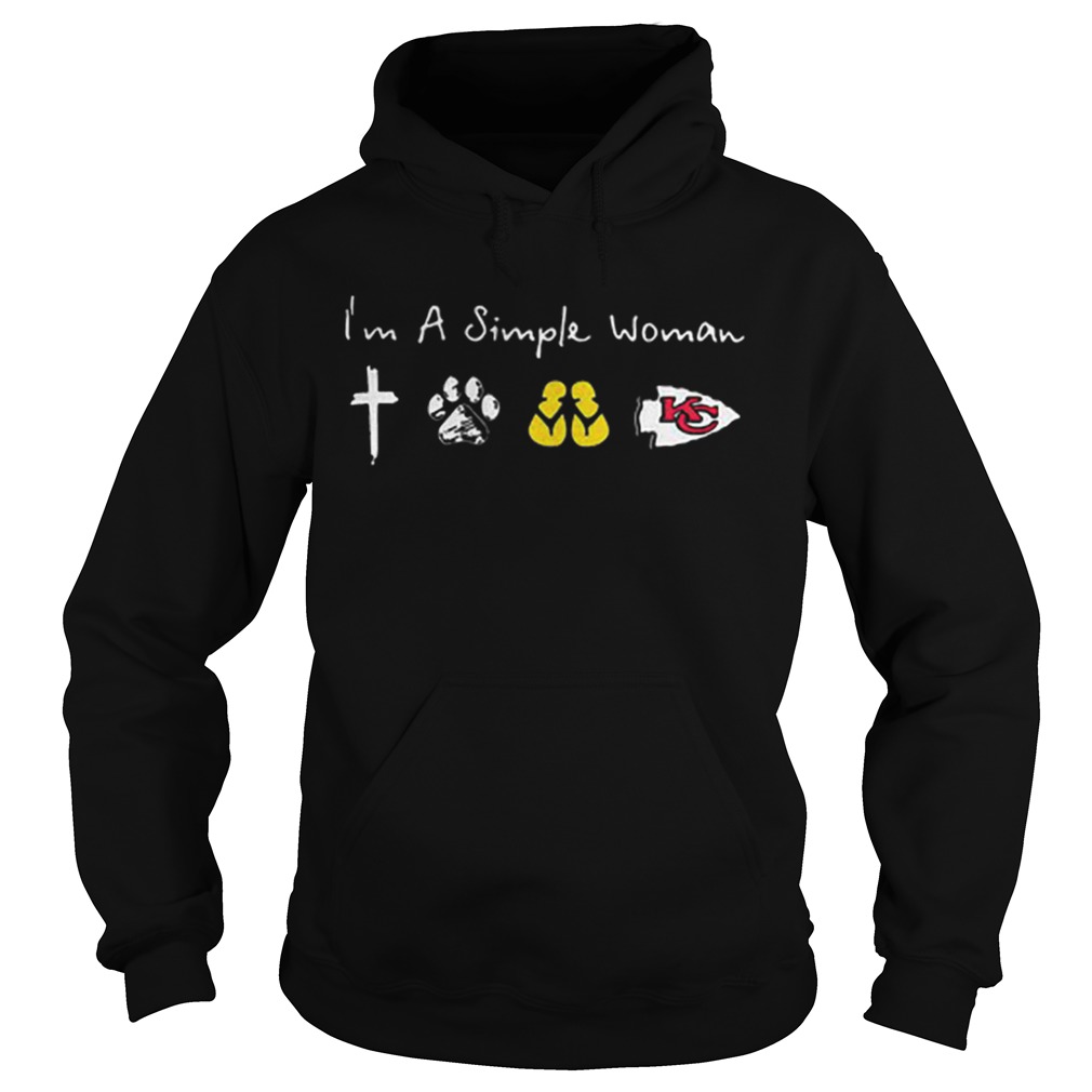 Im A Simple Woman Cross Dog paw Flip Flop Kansas City Chiefs Hoodie