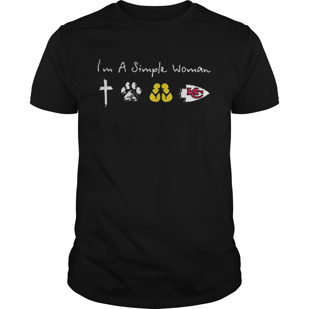 Im A Simple Woman Cross Dog paw Flip Flop Kansas City Chiefs shirt