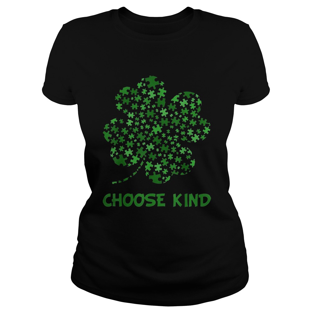 Irish Shamrock Autism Puzzle Pieces Choose Kind St Patricks Day Classic Ladies