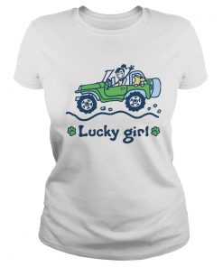 Jeep Car Lucky Girl St Patricks Day  Classic Ladies