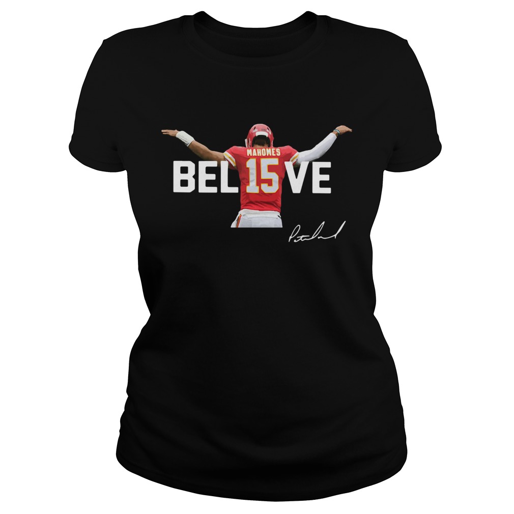 Kansas City Chiefs Patrick Mahomes 15 Believe Signature Classic Ladies