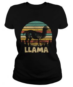 Llama Retro Sunset  Classic Ladies