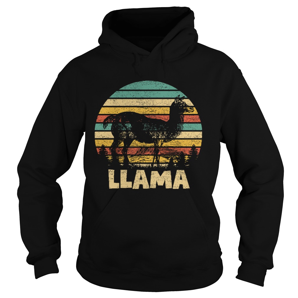 Llama Retro Sunset Hoodie