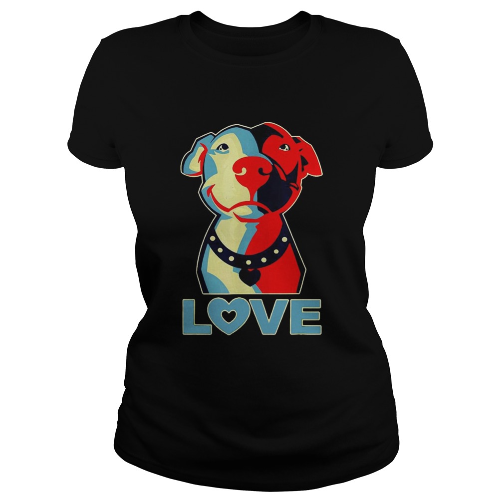 Love Pitbull sunset Classic Ladies