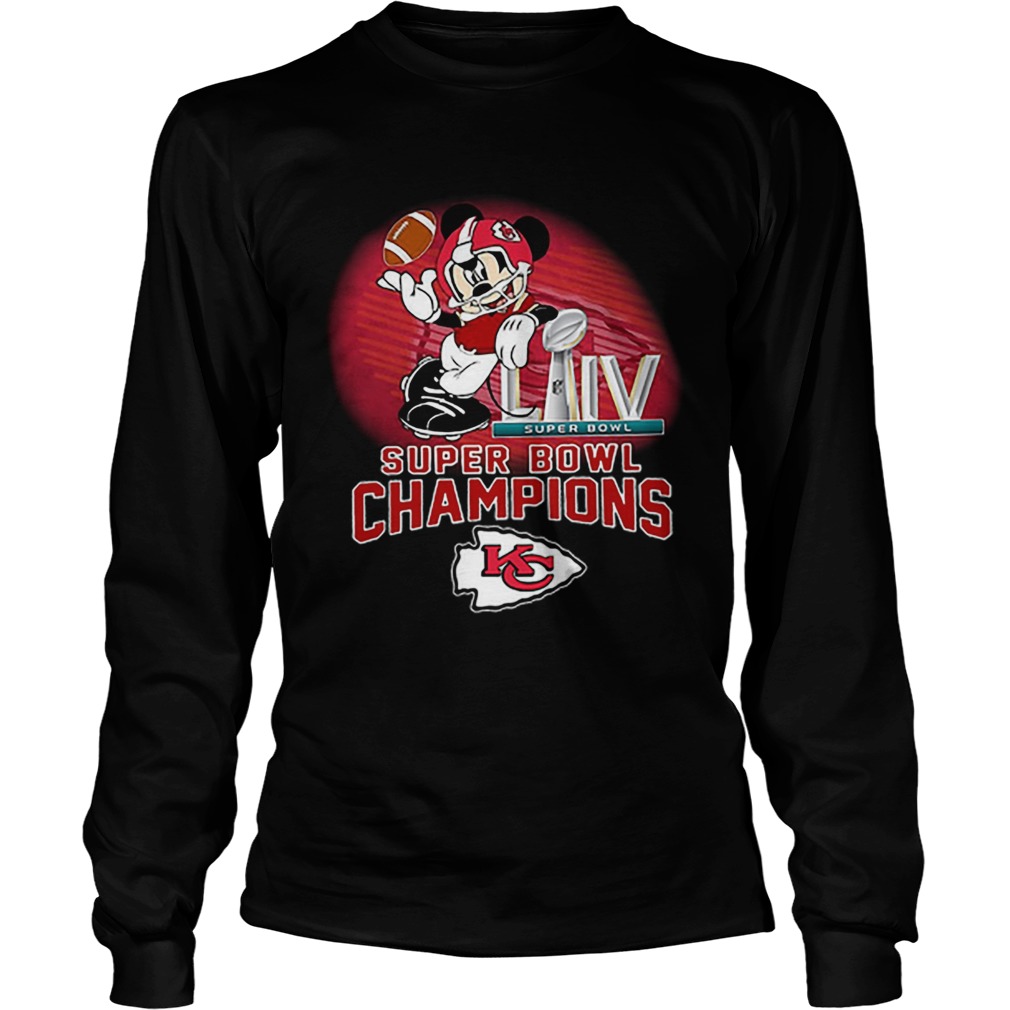 Mickey Mouse mashup Kansas City Chiefs Super Bowl LIV Champions LongSleeve