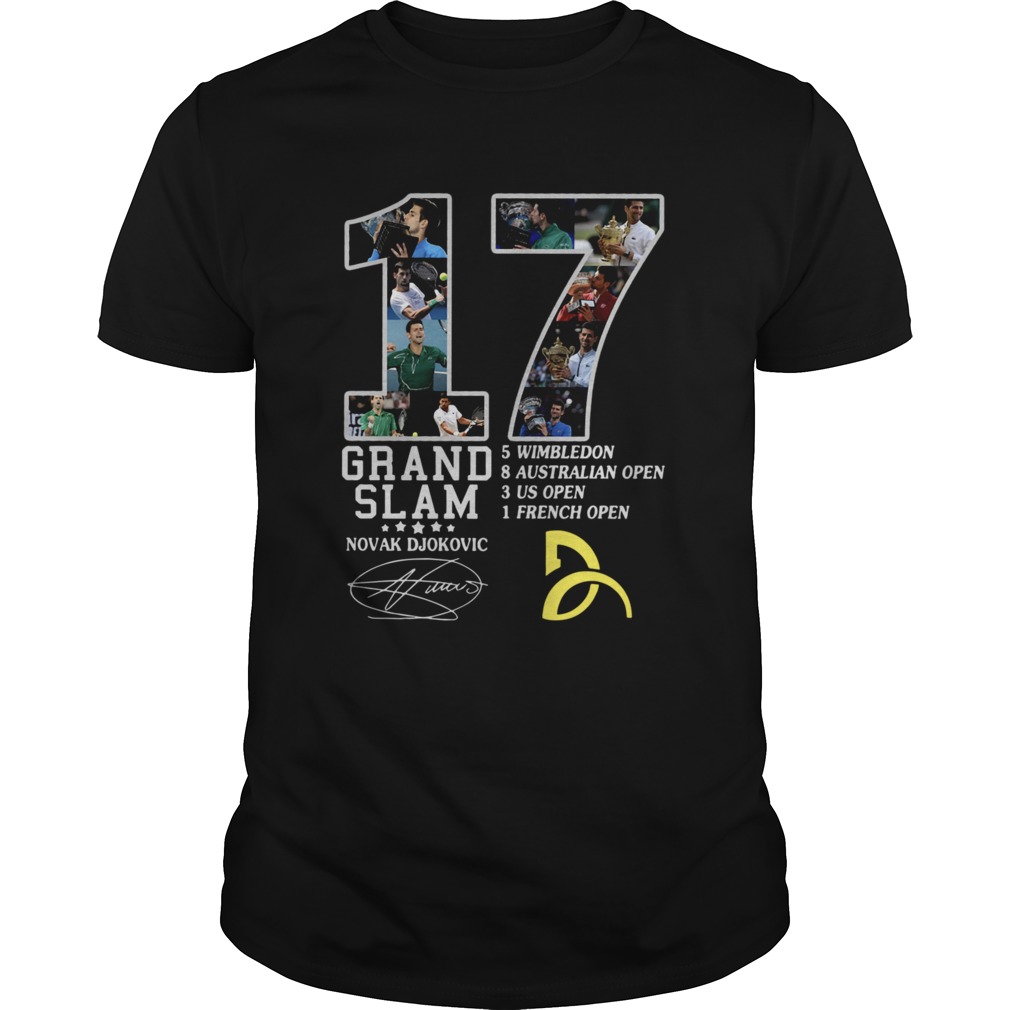 Novak Djokovic 17 Grand Slam Signatures shirt