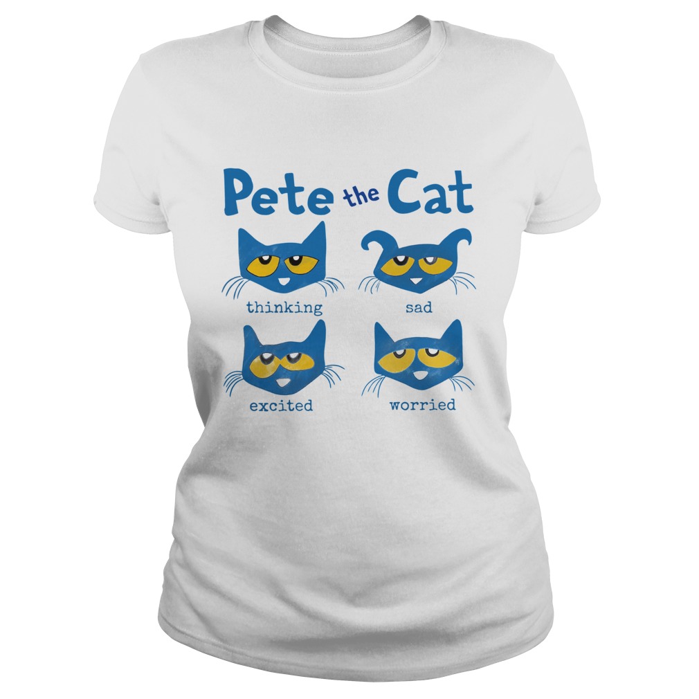 Pete The Cat Thinking Sad Excited Worried Classic Ladies