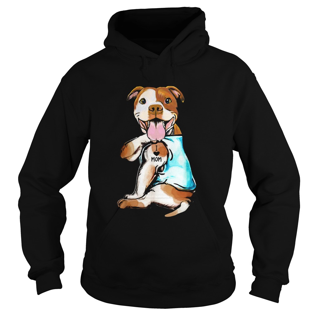 Pit Bull Tattoos I Love Mom Hoodie