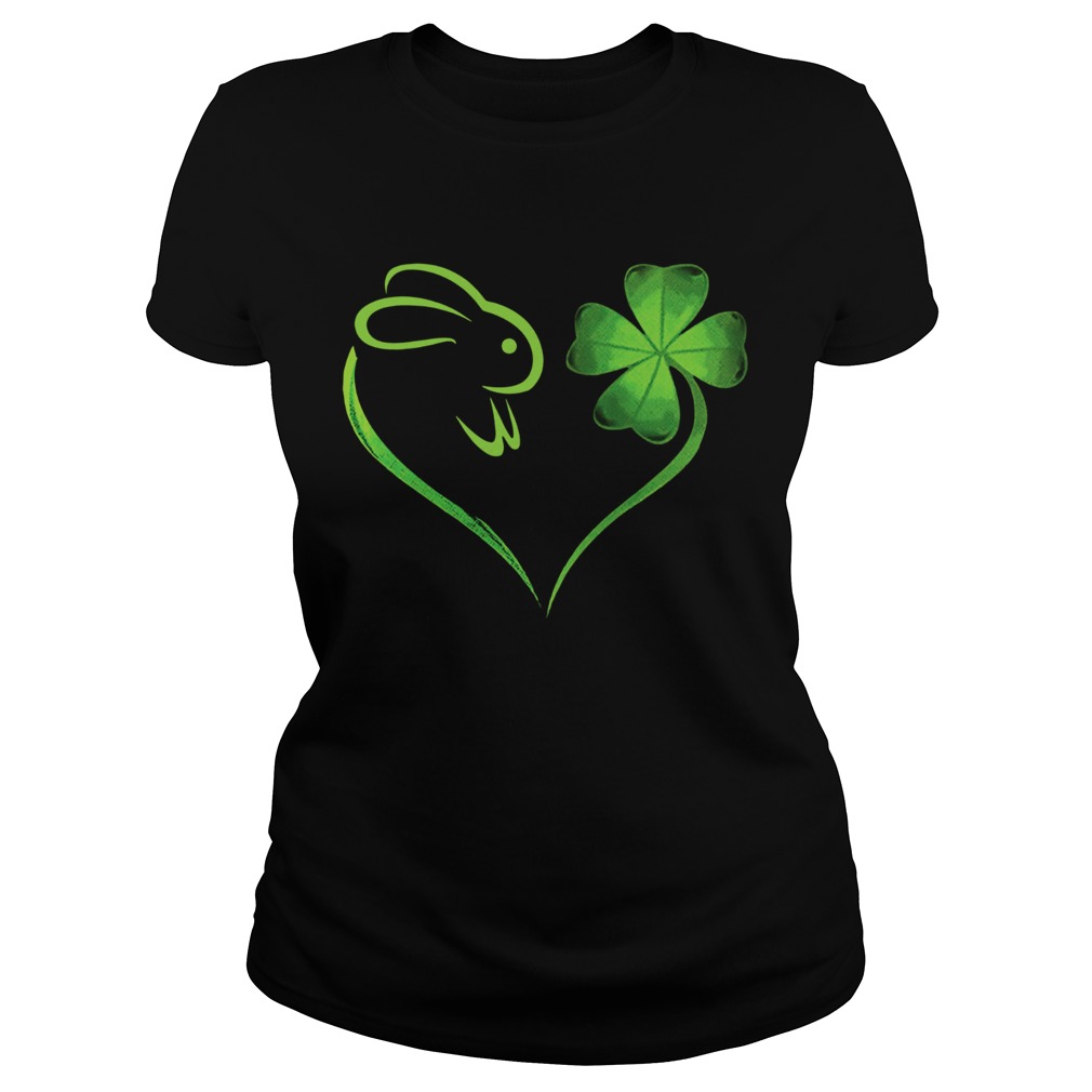 Rabbit Shamrock heart love St patricks day Classic Ladies