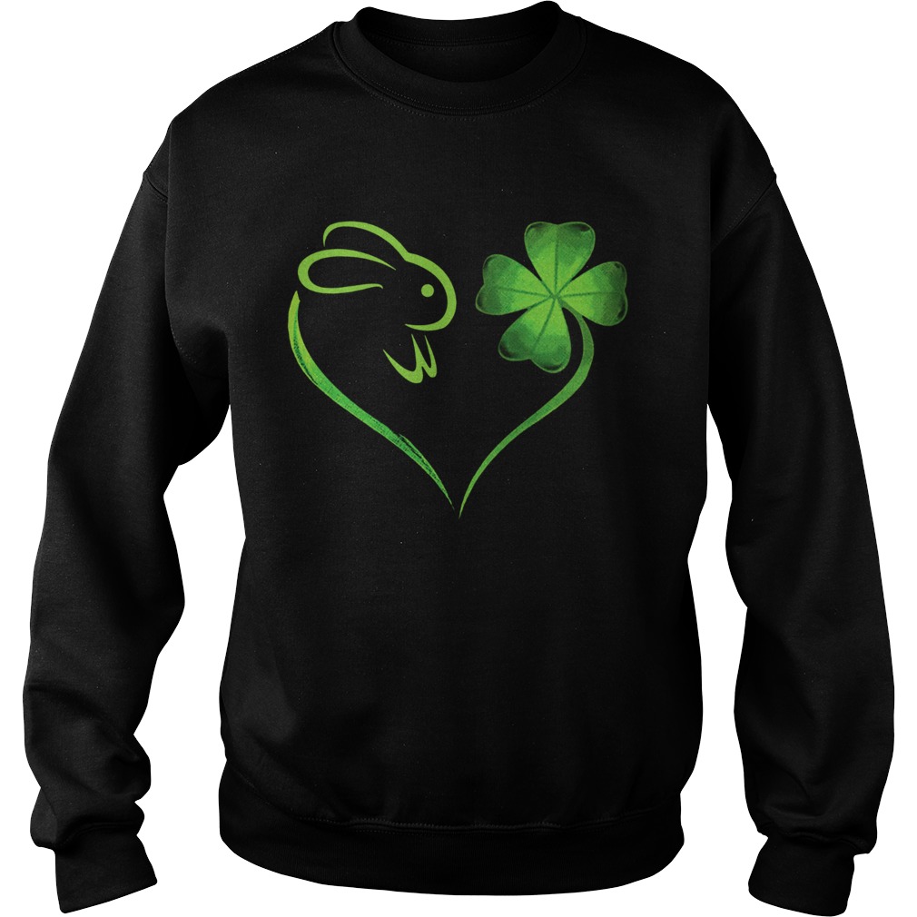 Rabbit Shamrock heart love St patricks day Sweatshirt