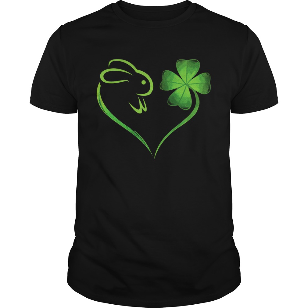 Rabbit Shamrock heart love St patricks day shirt