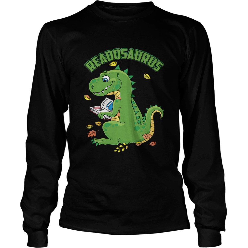 Reading Dinosaurus TRex Book Lover LongSleeve