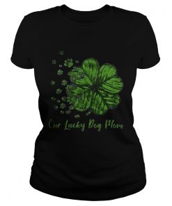 Shamrock dog paw one lucky dog mom  Classic Ladies