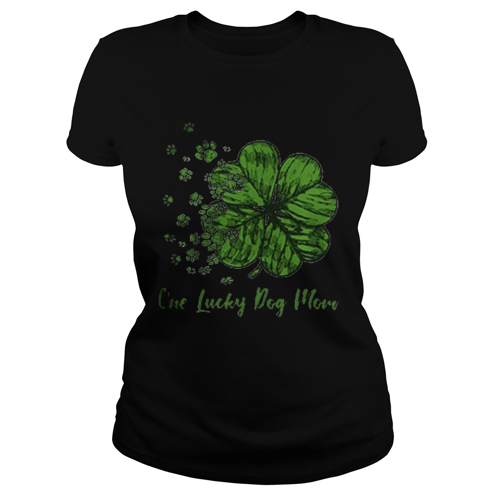 Shamrock dog paw one lucky dog mom Classic Ladies