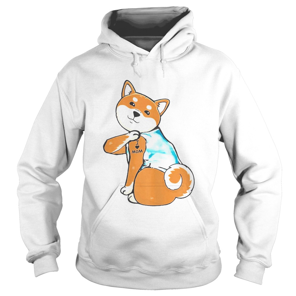 Shiba Tattoos I Love MOM Sitting Funny Gift Mothers Day 2020 Hoodie