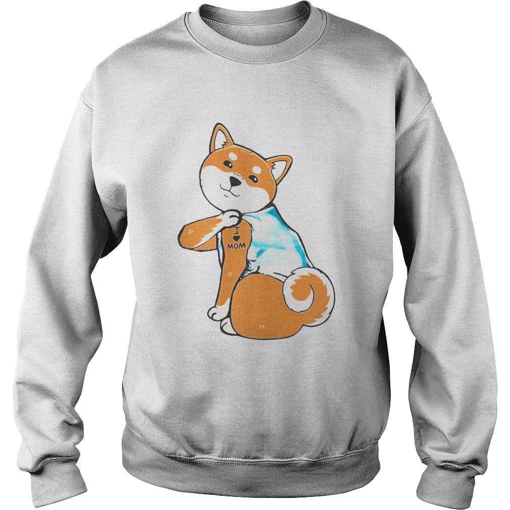 Shiba Tattoos I Love MOM Sitting Funny Gift Mothers Day 2020 Sweatshirt