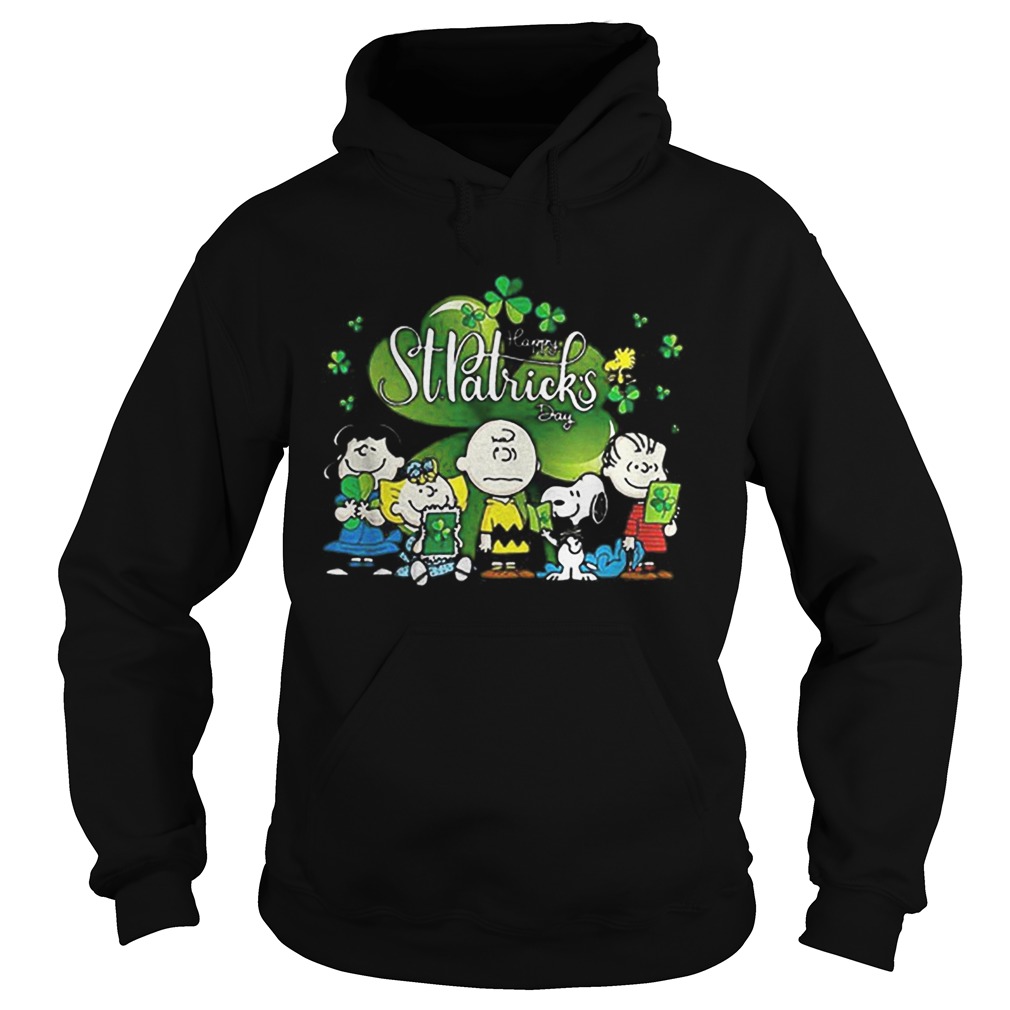 Snoopy Charlie Brown Woodstock happy St Patricks day shanrock Hoodie