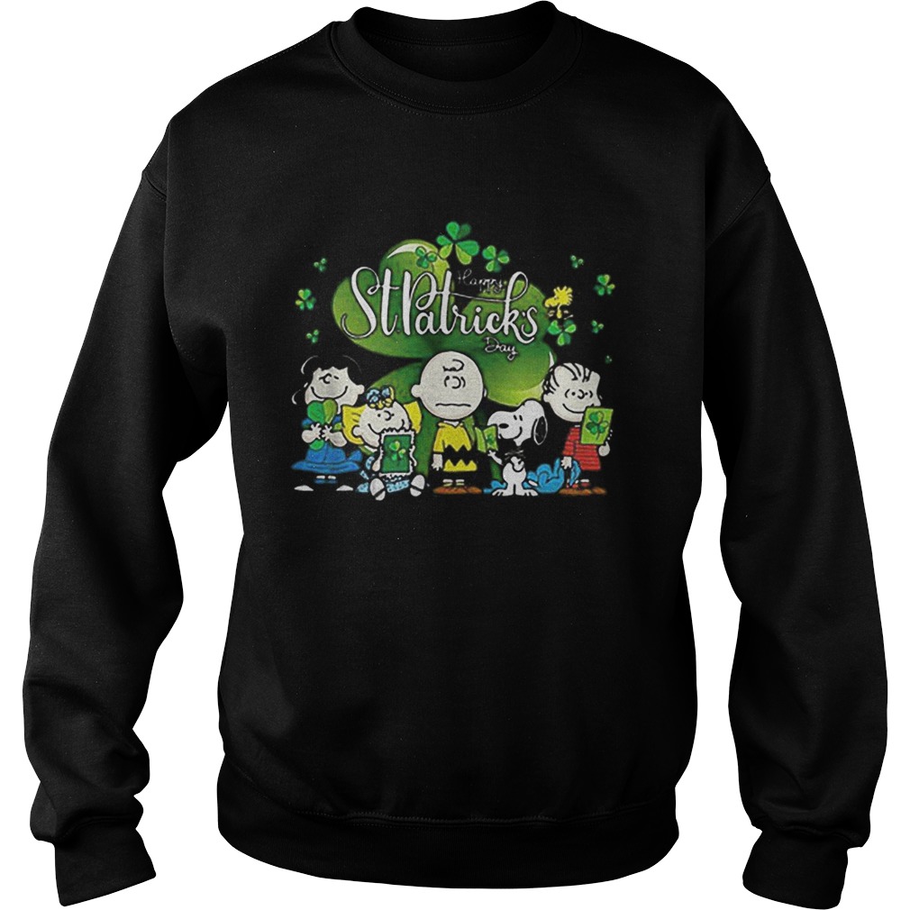 Snoopy Charlie Brown Woodstock happy St Patricks day shanrock Sweatshirt