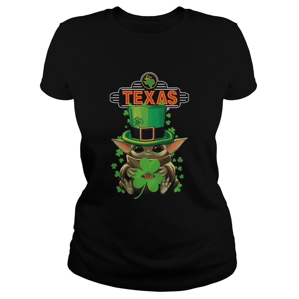 St Patricks Day Baby Yoda Hug Texas Roadhouse Classic Ladies