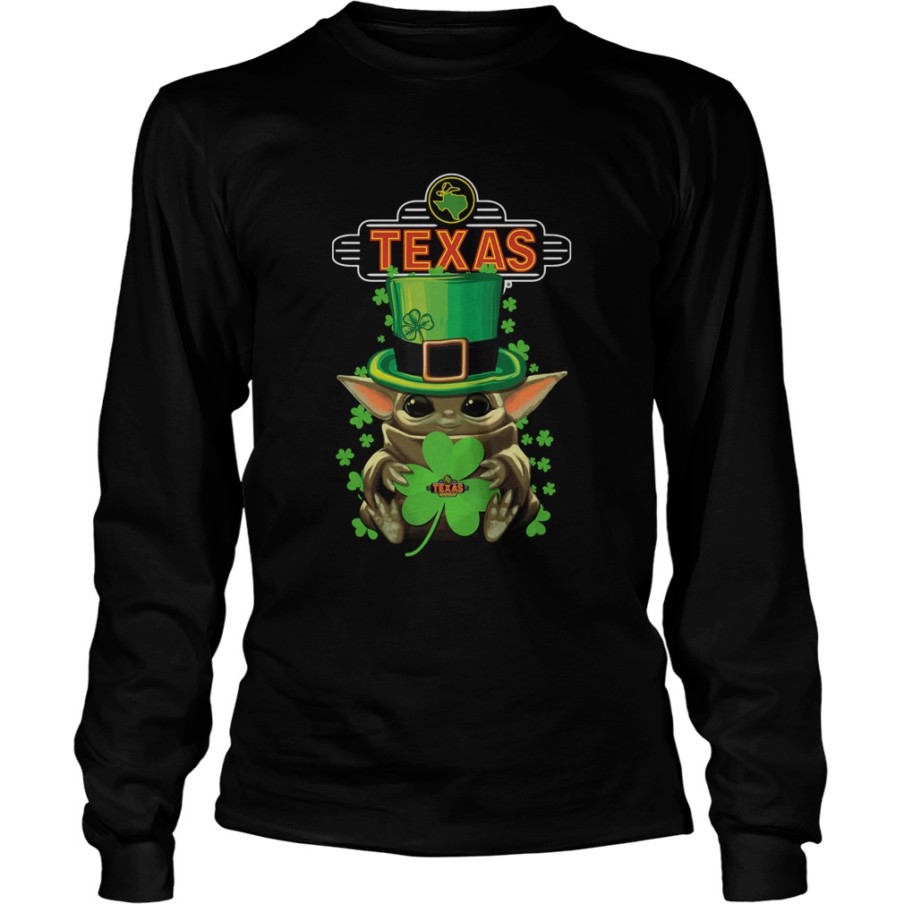 St Patricks Day Baby Yoda Hug Texas Roadhouse LongSleeve