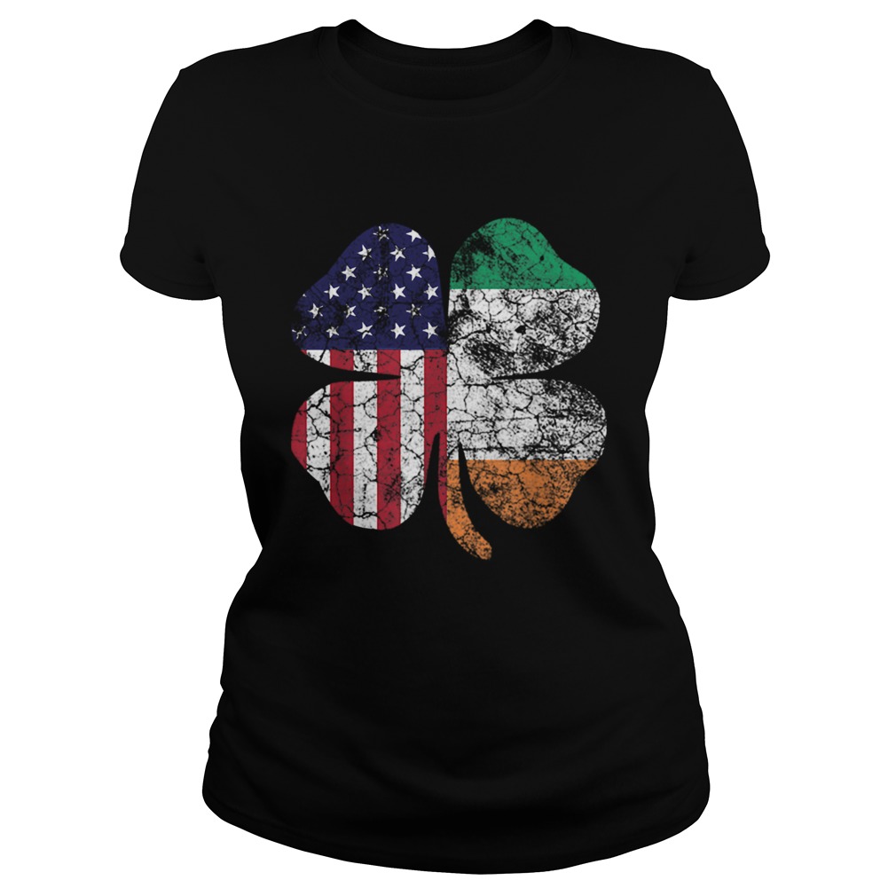 St Patricks Day Irish American Flag Shamrock Gift Classic Ladies