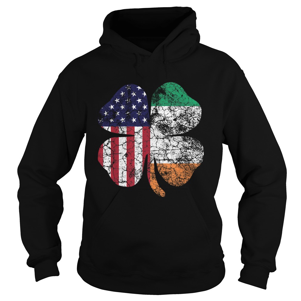 St Patricks Day Irish American Flag Shamrock Gift Hoodie