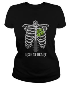 St Patricks Day Skeleton Irish Heart  Classic Ladies