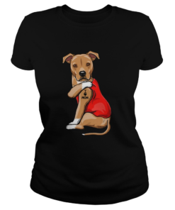 Staffordshire Terrier I Love Mom Tattoo  Classic Ladies