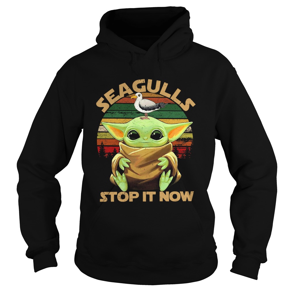 Star Wars Seagulls Baby Yoda Stop It Now Hoodie