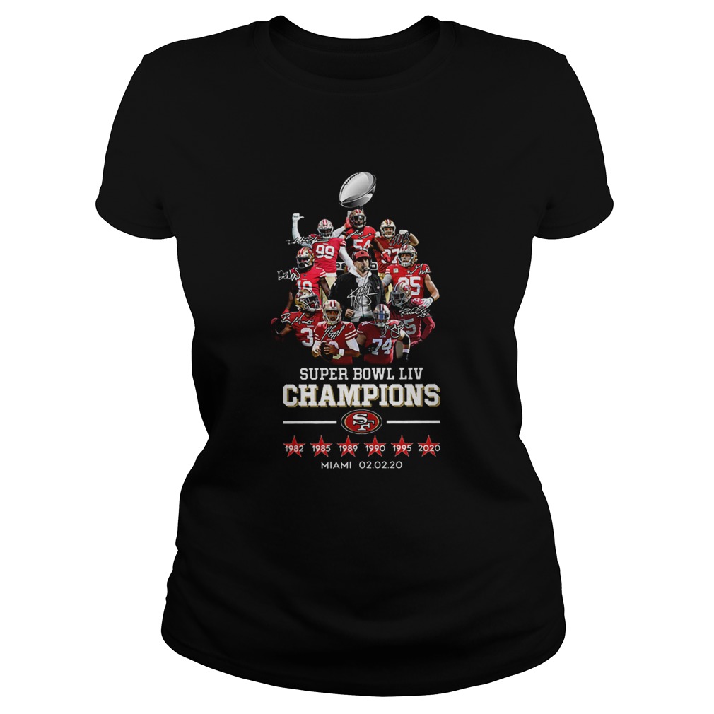 Super Bowl LIV Champions San Francisco 49ers signatures Miami Classic Ladies