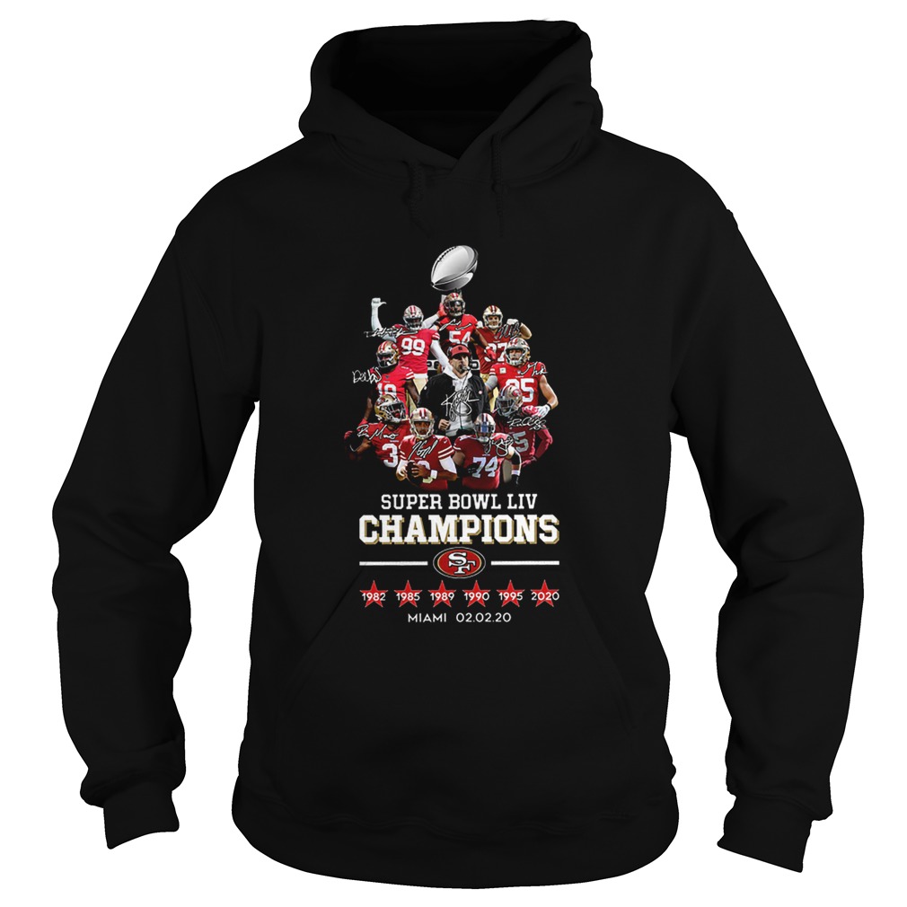 Super Bowl LIV Champions San Francisco 49ers signatures Miami Hoodie