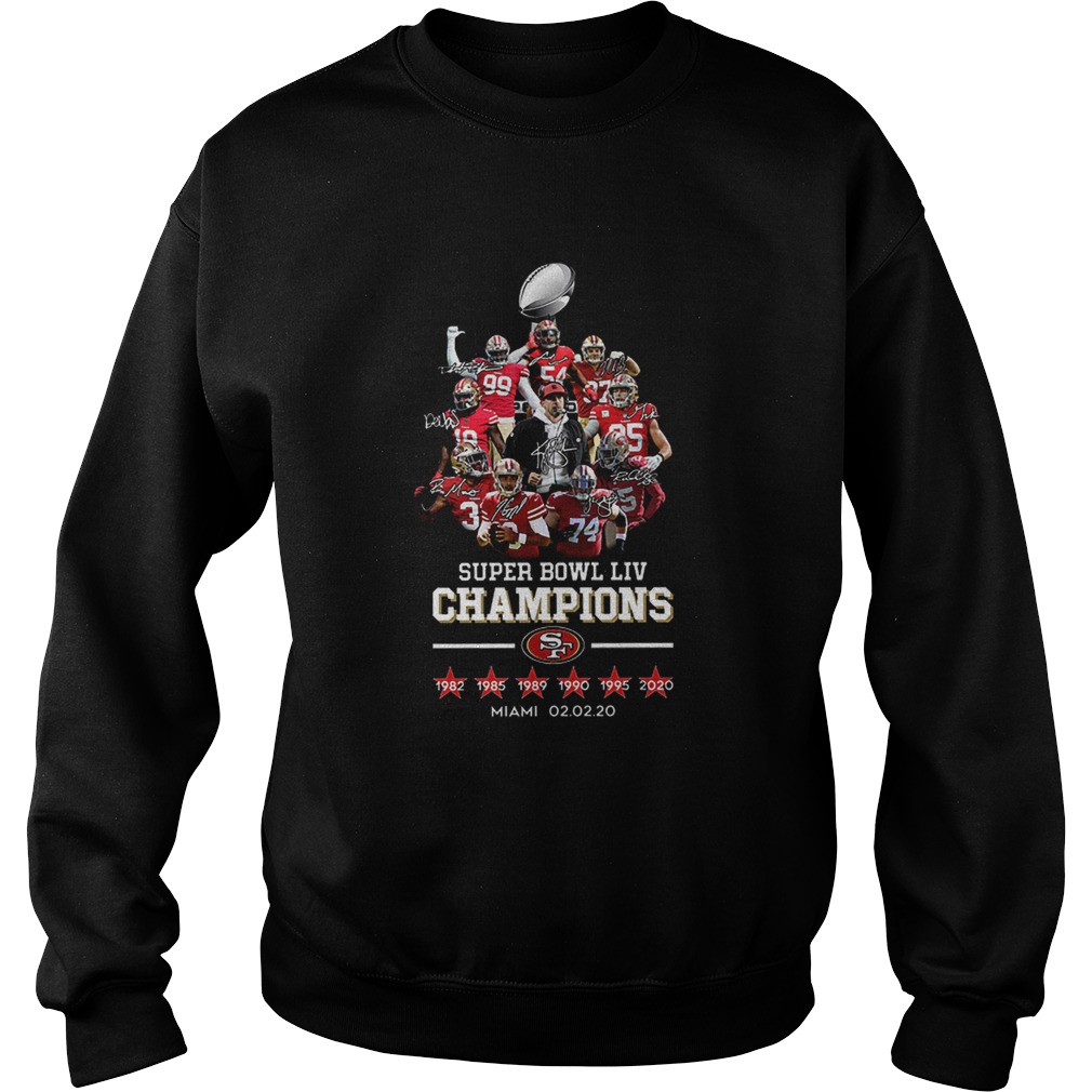 Super Bowl LIV Champions San Francisco 49ers signatures Miami Sweatshirt