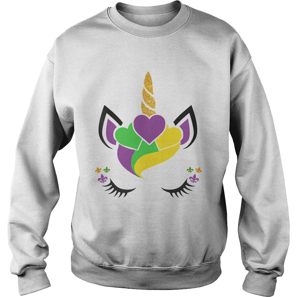 Unicorn Face Mardi Gras 2020 Mask Parade Party Sweatshirt