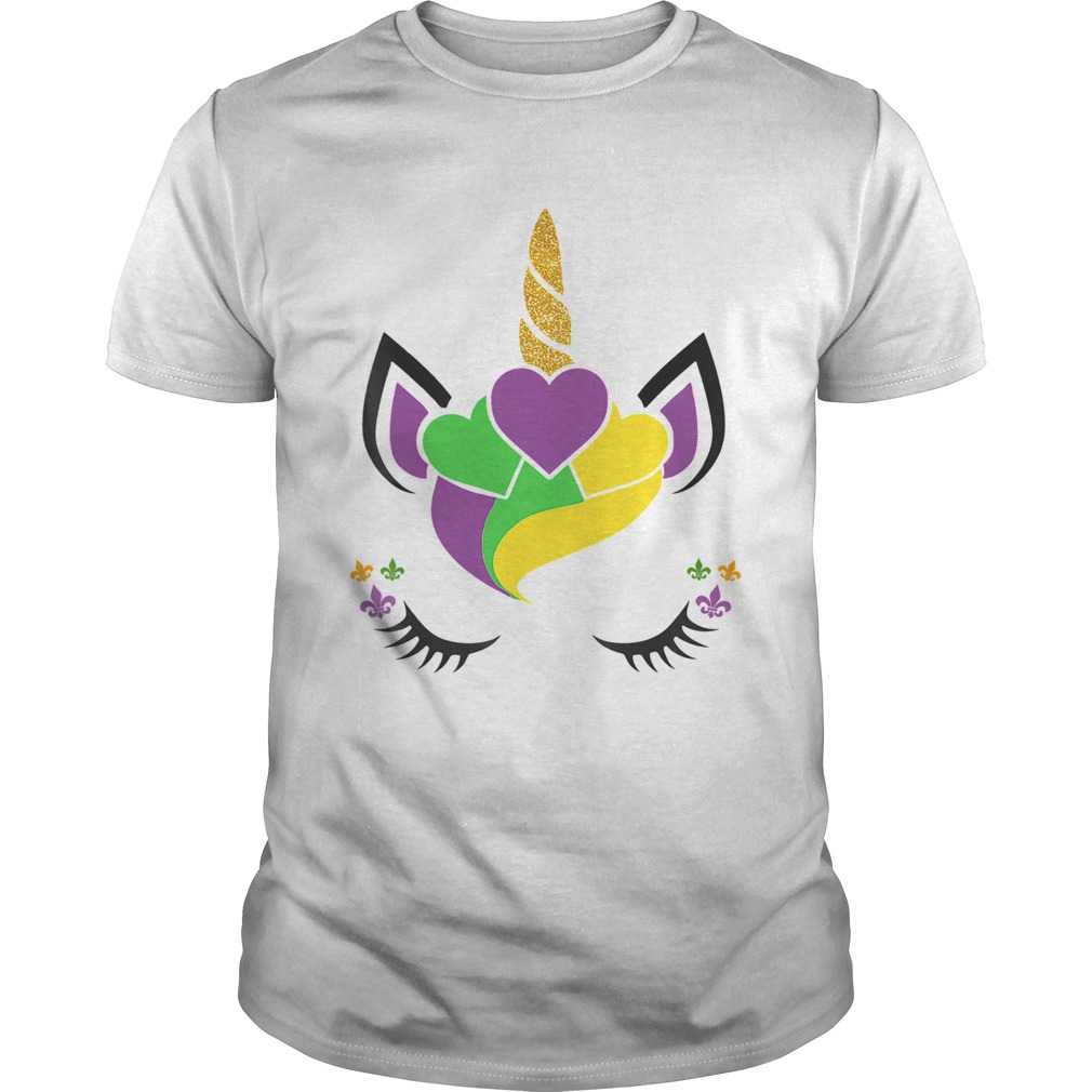 Unicorn Face Mardi Gras 2020 Mask Parade Party shirt