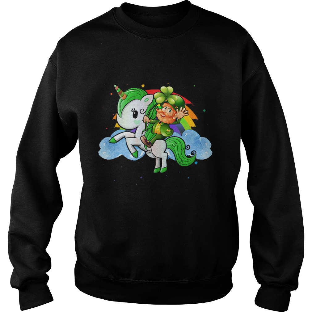 Unicorn Leprechaun St Patricks Day Funny for Kids Sweatshirt