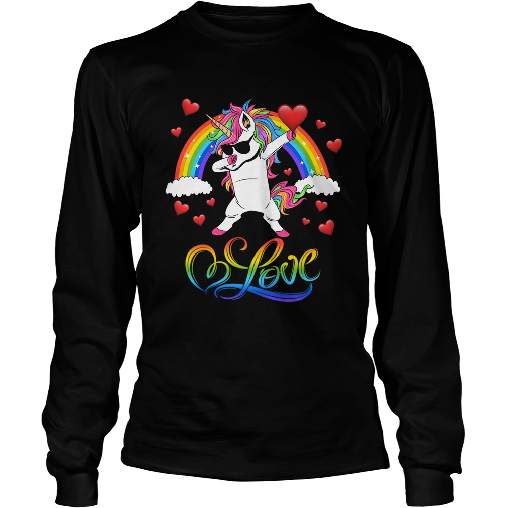 Unicorn valentines day gift love heart for men women kids LongSleeve