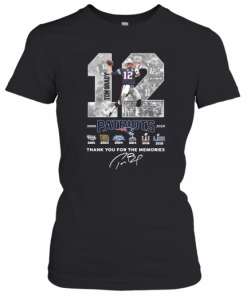 12 Tom Brady Patriots 2000 2020 Thank You For The Memories Signature T-Shirt Classic Women's T-shirt