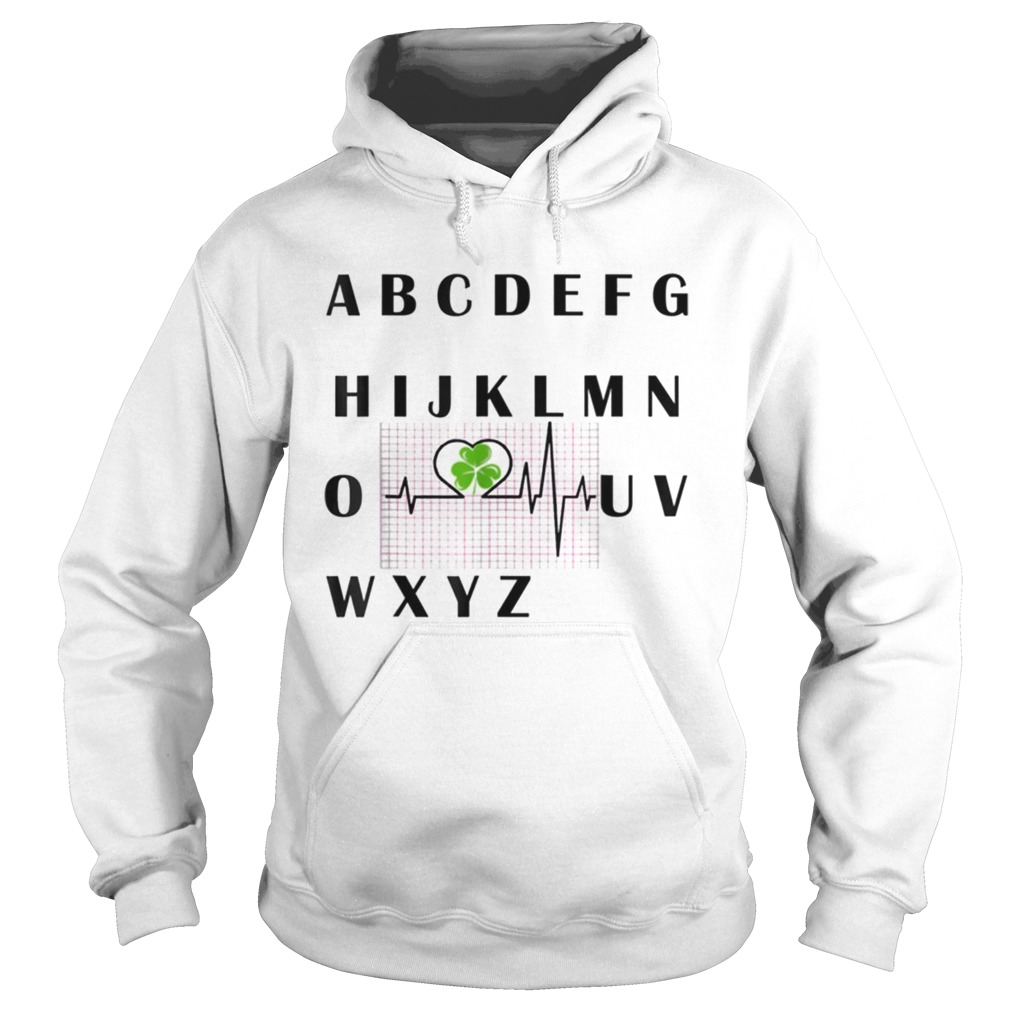 Alphabet Nurse Heartbeat St Patricks Day Shamrock Hoodie