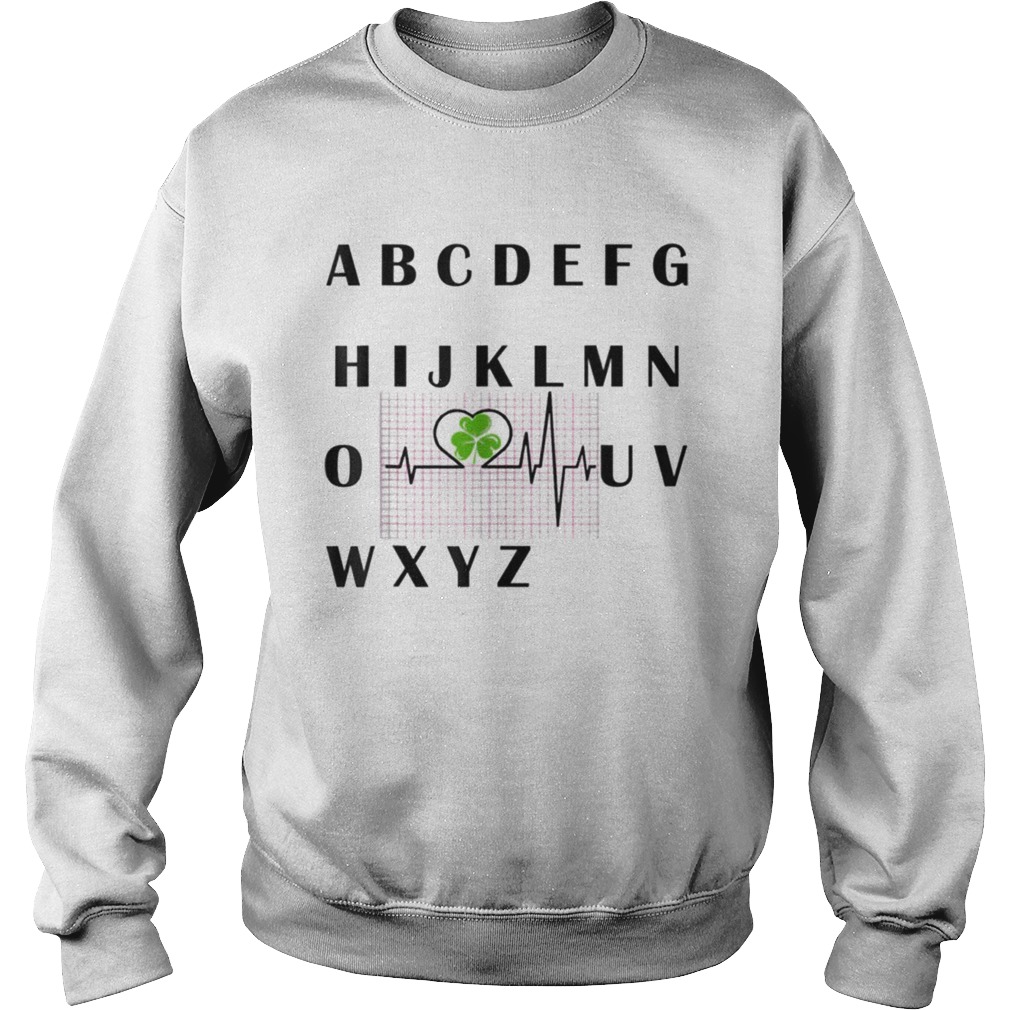 Alphabet Nurse Heartbeat St Patricks Day Shamrock Sweatshirt