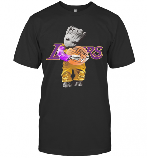 BABY GROOT LAKERS HUG KOBE BRYANT BASKETBALL SIGNATURE T-Shirt