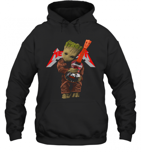 Baby Groot Hug Metallica Guitar T-Shirt Unisex Hoodie