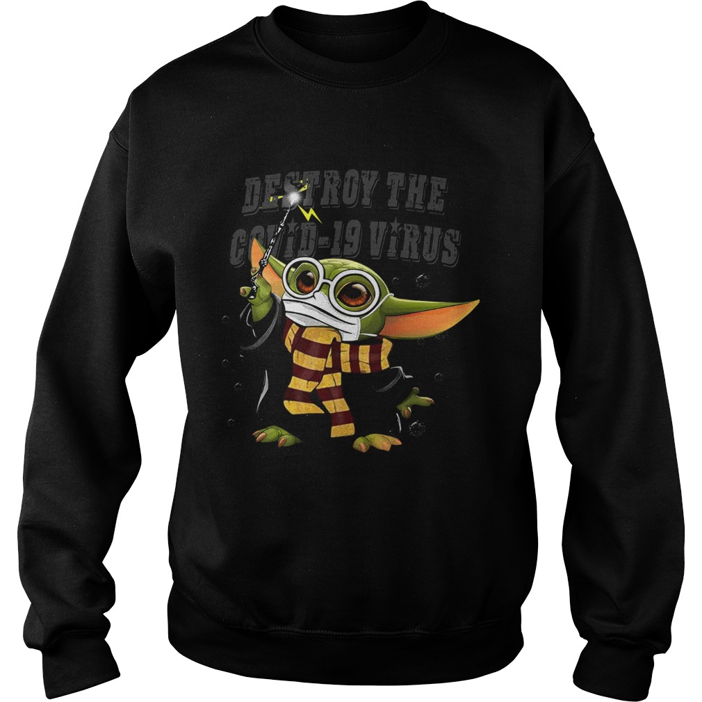 Baby Yoda Destroy The Covid19 Virus Corona Sweatshirt