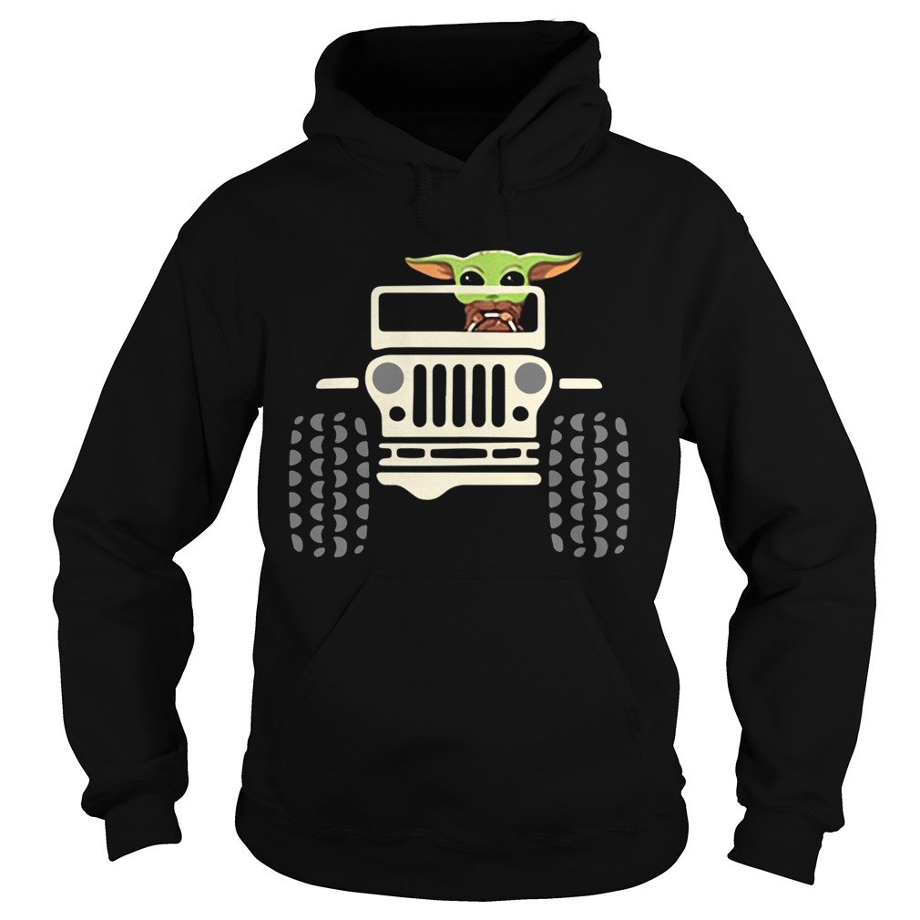 Baby Yoda Driving Jeep Hoodie