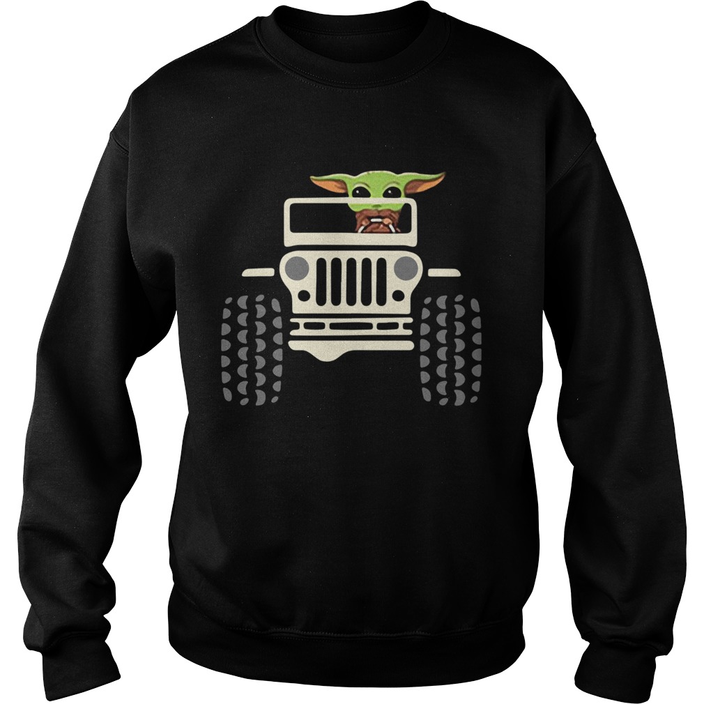 Baby Yoda Driving Jeep Sweatshirt