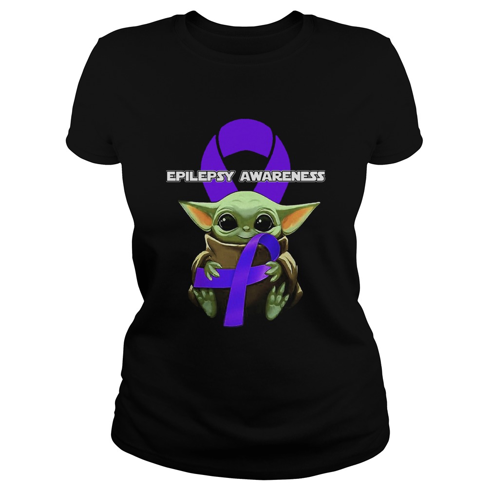 Baby Yoda Hug Epilepsy Awareness Classic Ladies