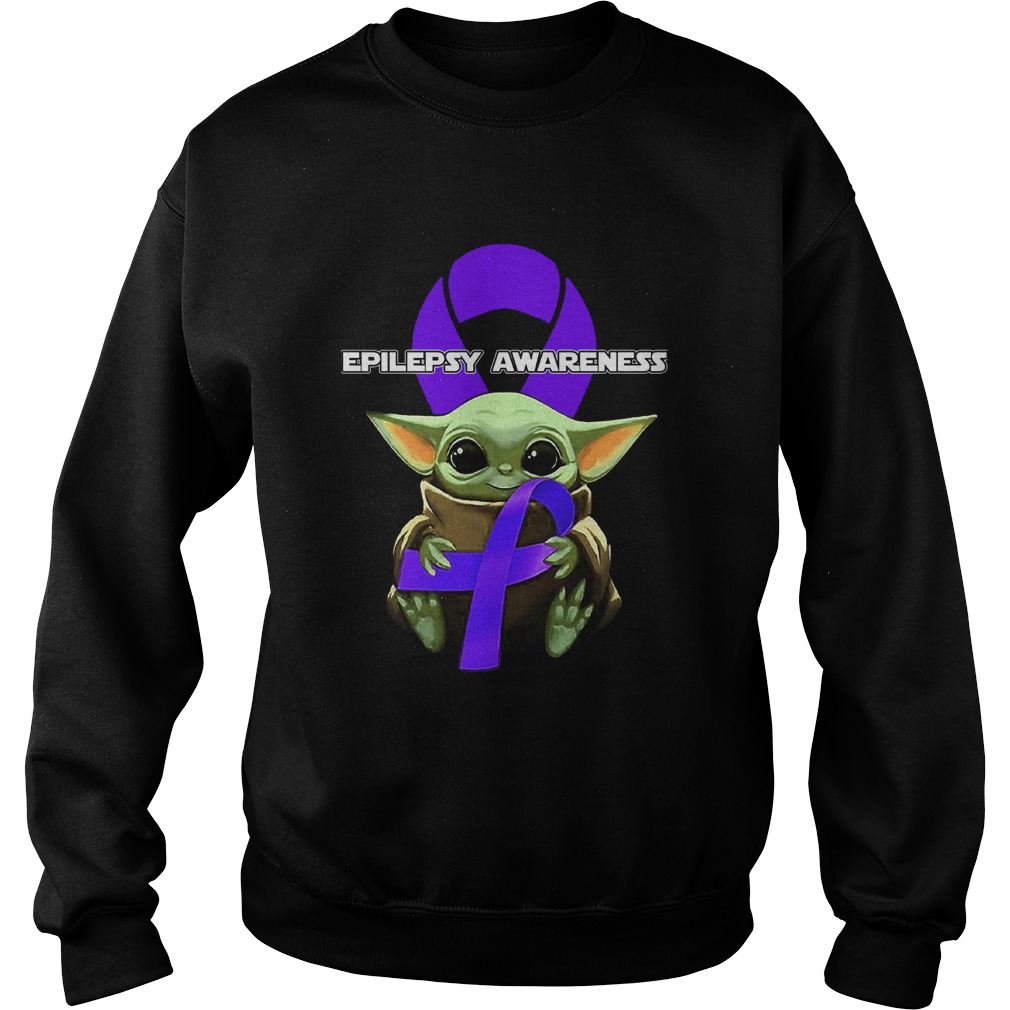 Baby Yoda Hug Epilepsy Awareness Sweatshirt