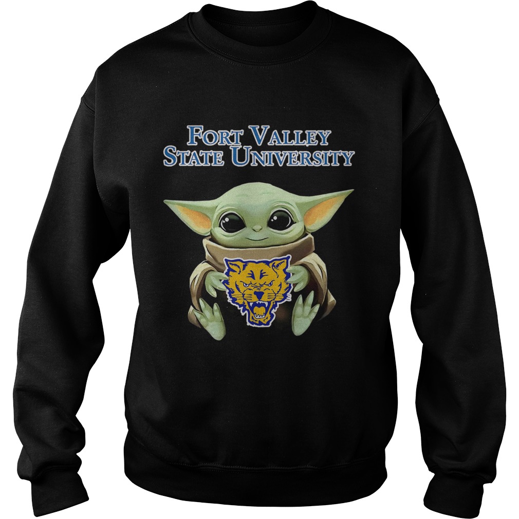 Baby Yoda Hug Fort Valley State University Sweatshirt