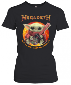 Baby Yoda Hug Megadeth Guitar Killing My Business T-Shirt Classic Women's T-shirt